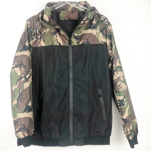 NWT MCYF & YIQI Camouflage Hooded Windbreaker Jacket. Men's/Unisex. Size XXL - Picture 1 of 11